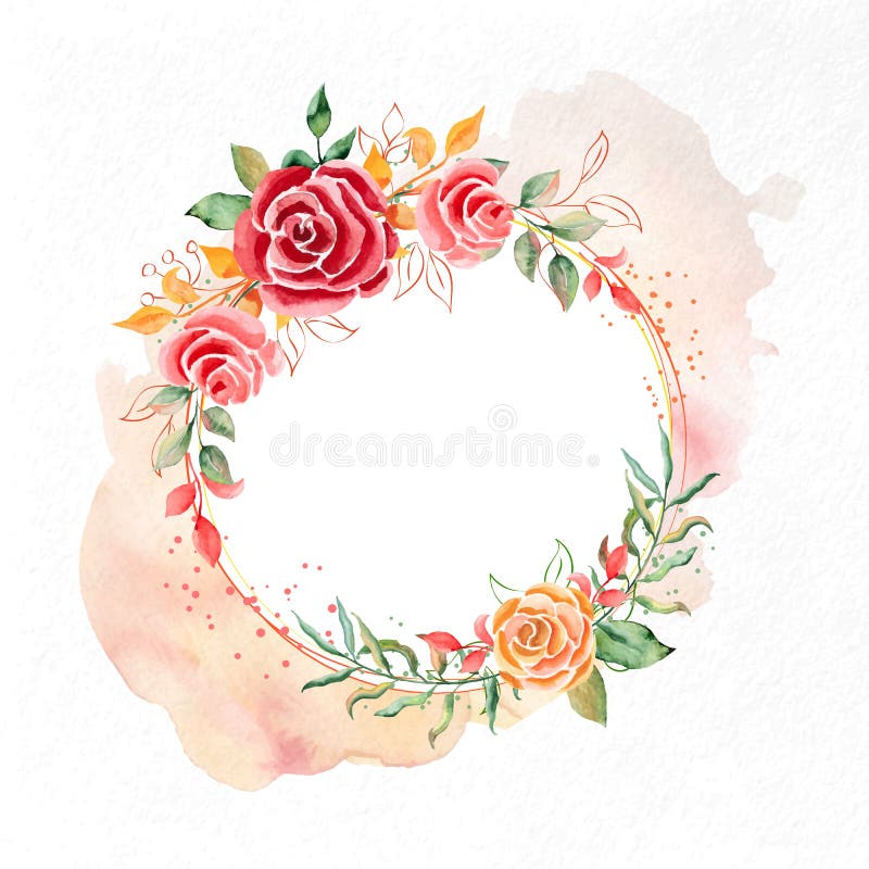 Greeting card made of watercolor flowers. royalty free illustration