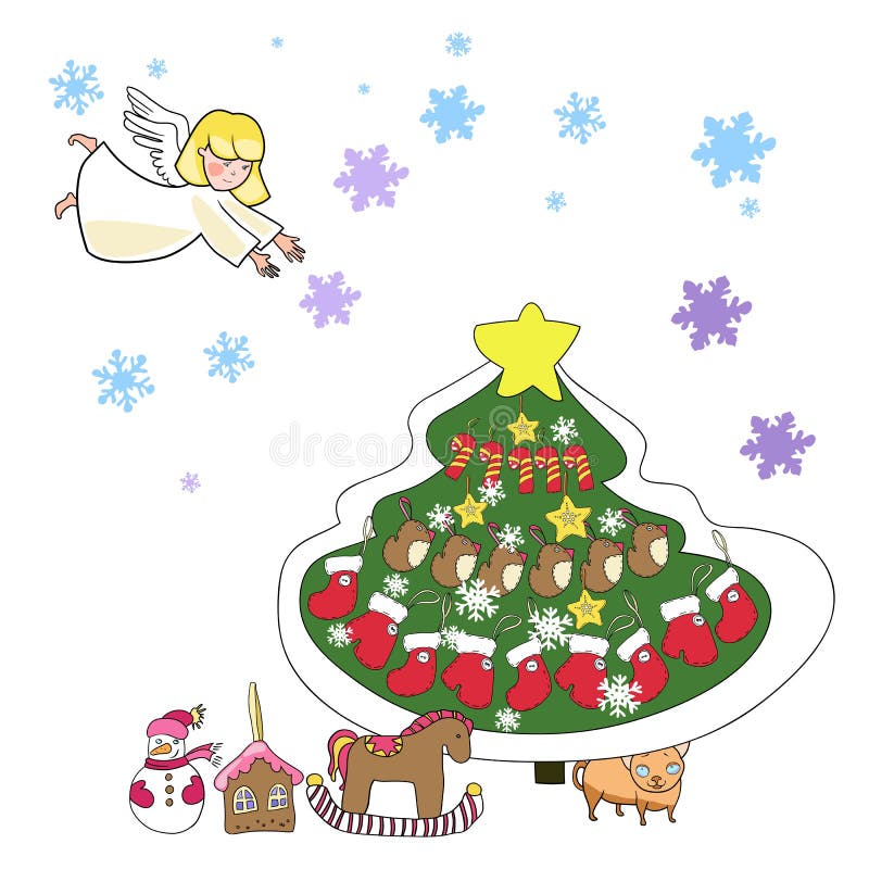Greeting card, new year and christmas royalty free illustration Greeting card, new year and christmas royalty free illustration