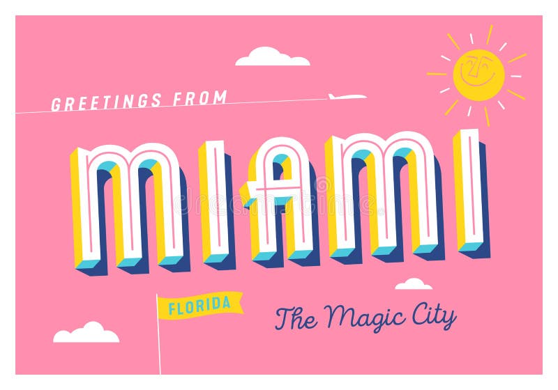 Miami Florida Vice City USA Landscape Retro Skyline 80 S Style Vapor Wave  Stock Vector - Illustration of silhouette, urban: 260293847