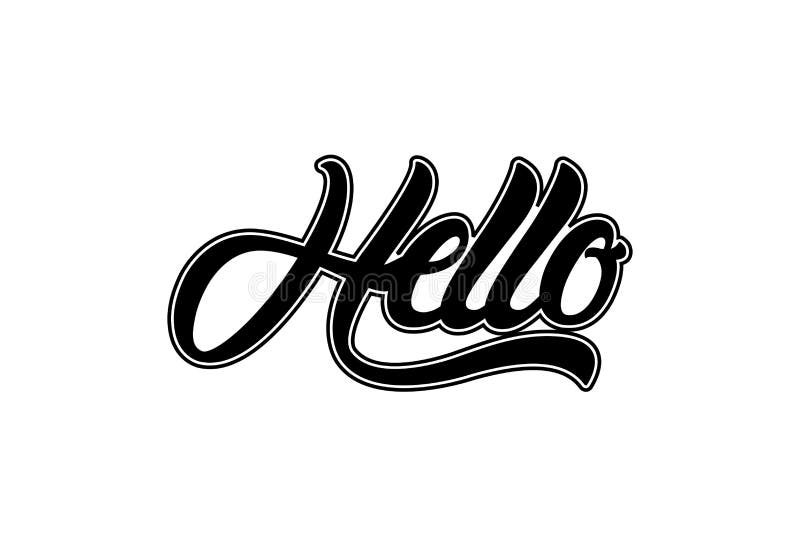 Greeting Hello Vector Black Design Stock Vector Illustration of
