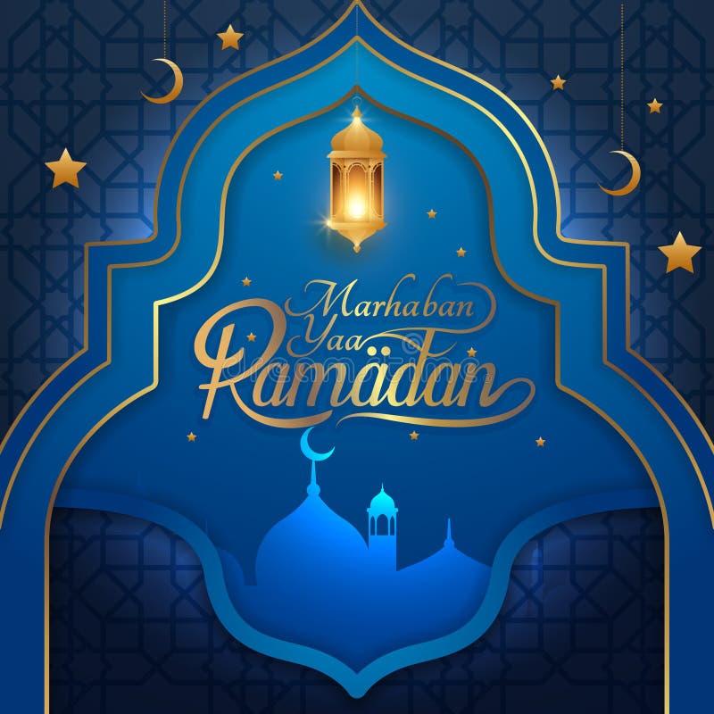Greeting Of Marhaban Ya Ramadhan With Lettering Ramadhan Kareem Stock Vector Illustration Of Head Couple 144098537