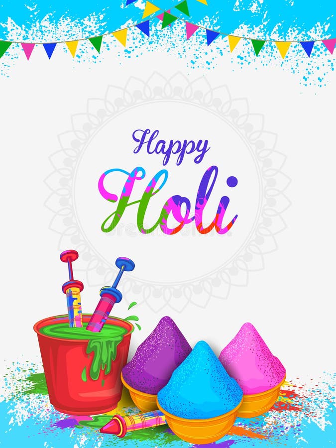 Greetings and Banner Template Background for Festival of Colors, Happy Holi  Celebrated in India Stock Photo - Image of wallpaper, paint: 241034350