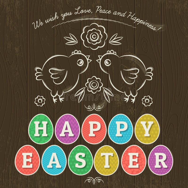 Greetings card for Easter Day with eleven colored eggs,vector