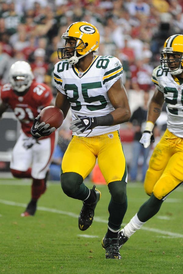 Greg Jennings, wide receiver dei Green Bay Packers fotografie stock libere da diritti