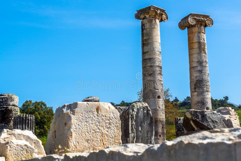 Greek Temple of Artemis near Ephesus and Sardis was build 400 BC aslo called Temple of Diana. One of Seven Wonders in World. Greek Temple of Artemis near Ephesus and Sardis was build 400 BC aslo called Temple of Diana. One of Seven Wonders in World.