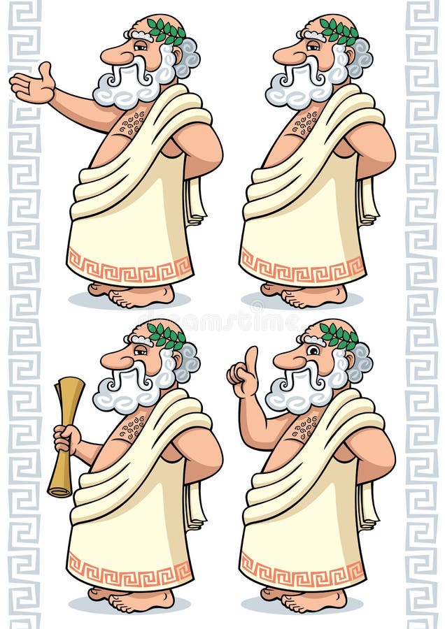 Grekisk filosof stock illustrationer