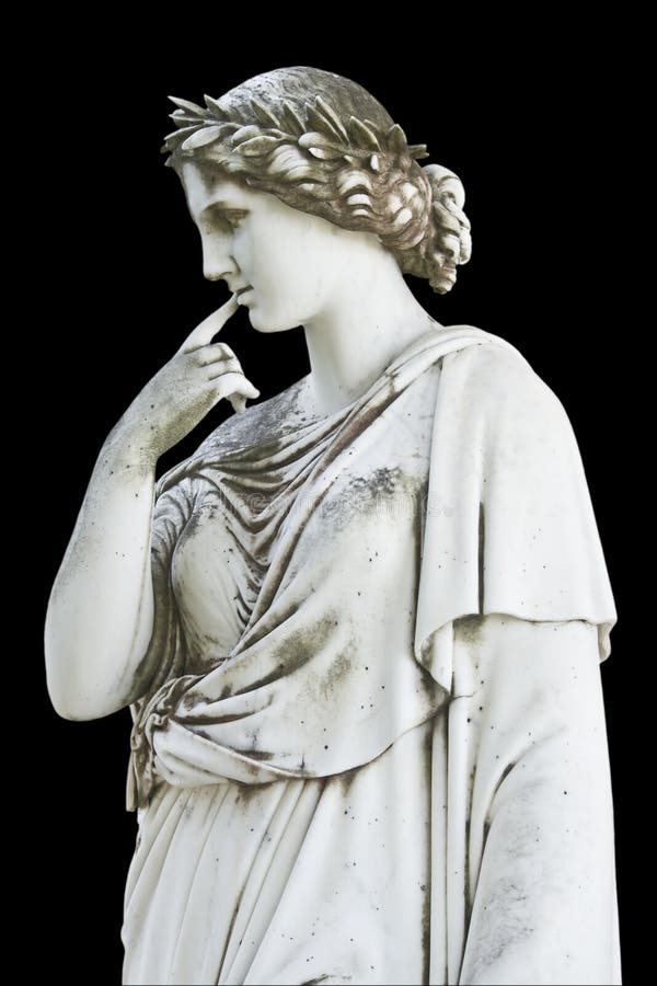 Grekisk musa som visar statyn