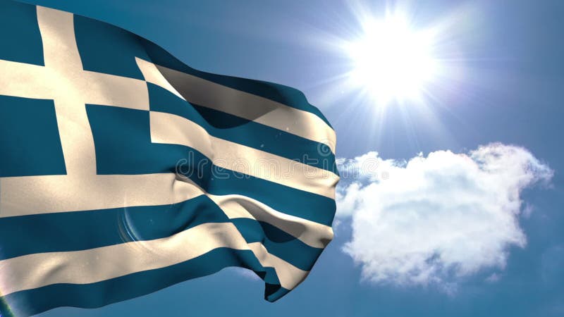 Grekiskt vinka för nationsflagga
