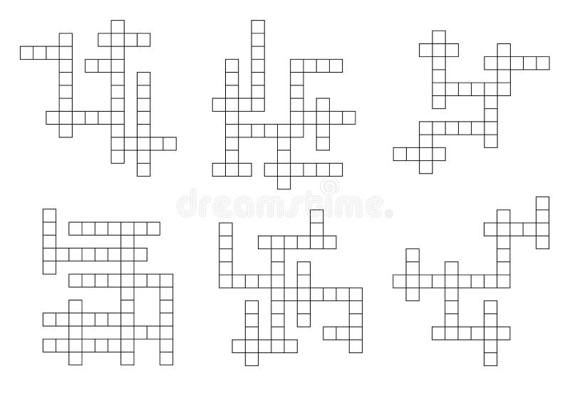 Modelos de grade de jogos de palavras cruzadas layouts de questionário de  palavras