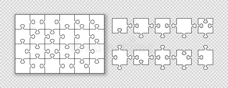 Peças de quebra-cabeça com 35 peças grade de contorno de quebra-cabeça jogo  de raciocínio layout de mosaico simples com formas separadas