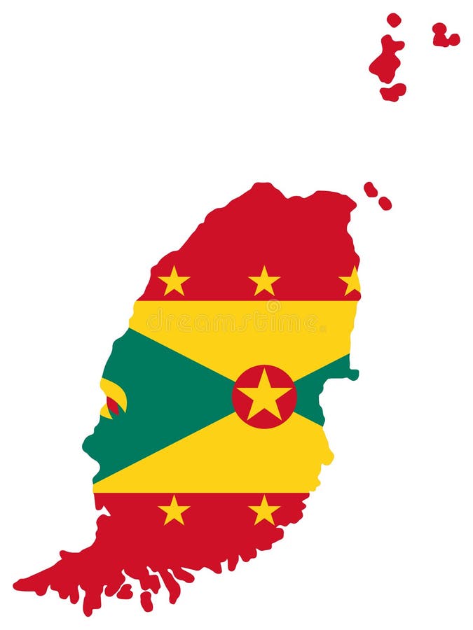 Grenada Map Flag Vector Illustration Eps 10 Stock Vector - Illustration ...