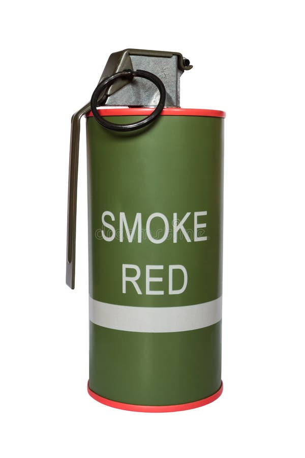 Red smoke grenade m18 on white background. Red smoke grenade m18 on white background