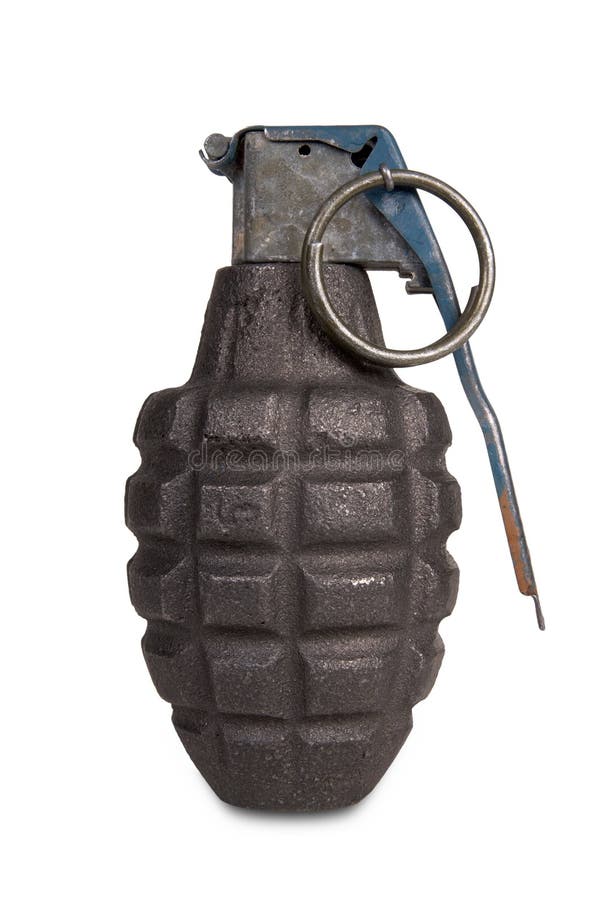 Hand grenade isolated over a white background. Hand grenade isolated over a white background