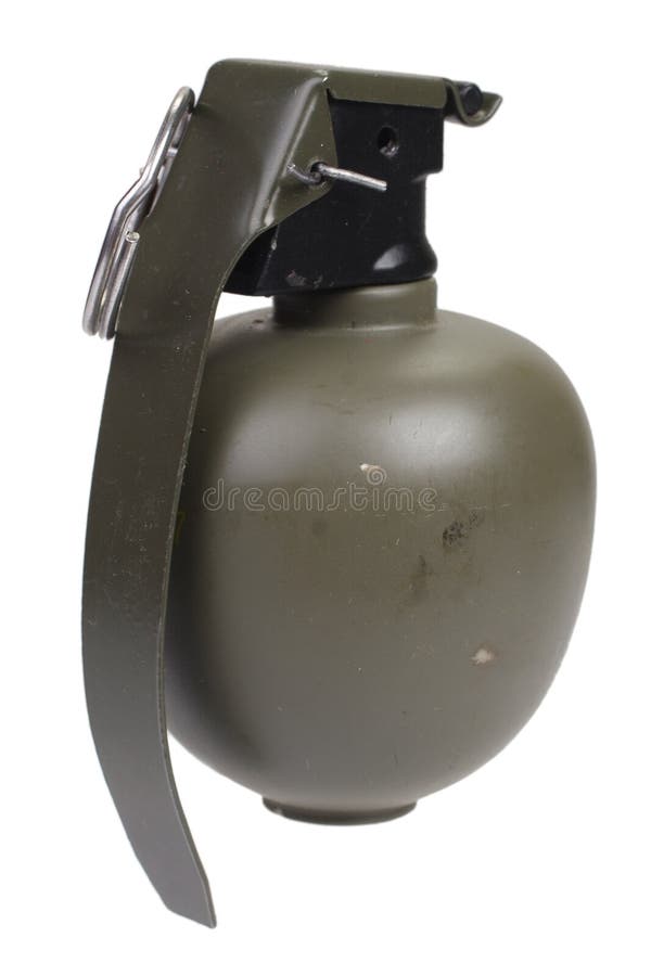 M67 Hand Grenade isolated on white background. M67 Hand Grenade isolated on white background