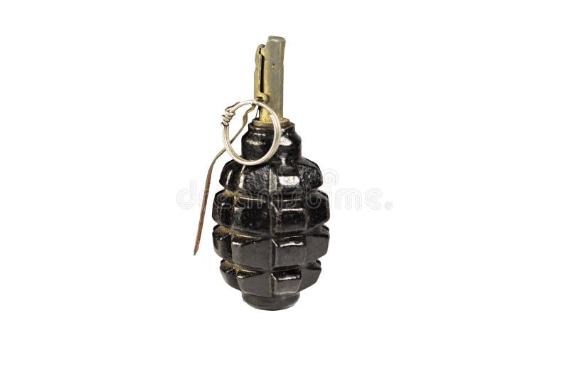 Black hand grenade isolated on a white background. Black hand grenade isolated on a white background