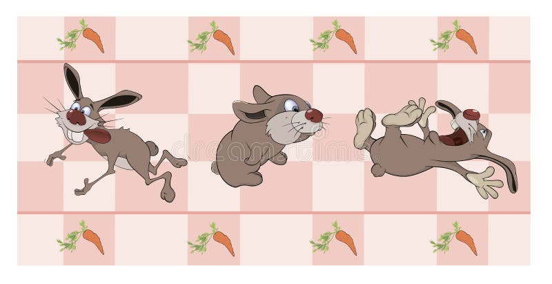 Grens voor behang met konijnen vector illustratie Grens voor behang met konijnen vector illustratie