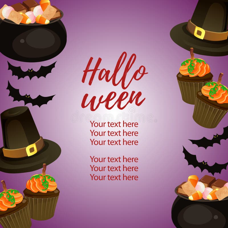 Grenzschablonenhut Halloweens vertikaler stock abbildung Grenzschablonenhut Halloweens vertikaler stock abbildung