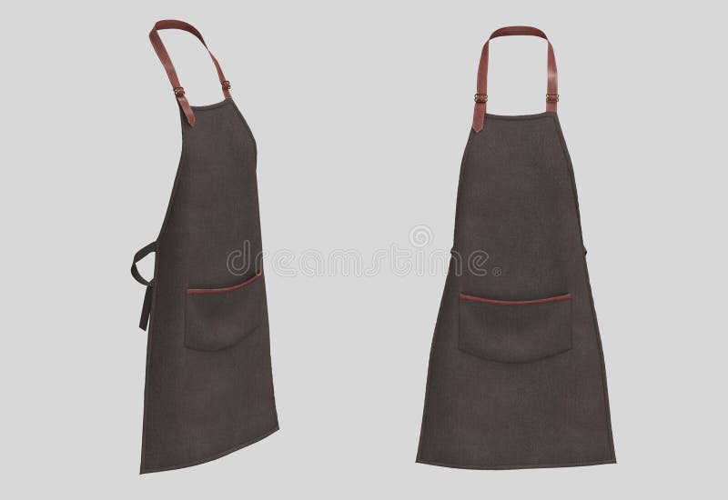 Download Grey Aprons Mockup In Front And Side Views Stock Illustration Illustration Of Clean Butcher 201129990