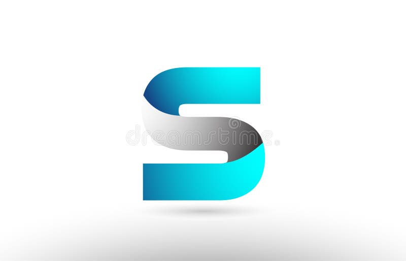 Creative S letter logo with Blue 3D bright Swashes. Blue Swoosh