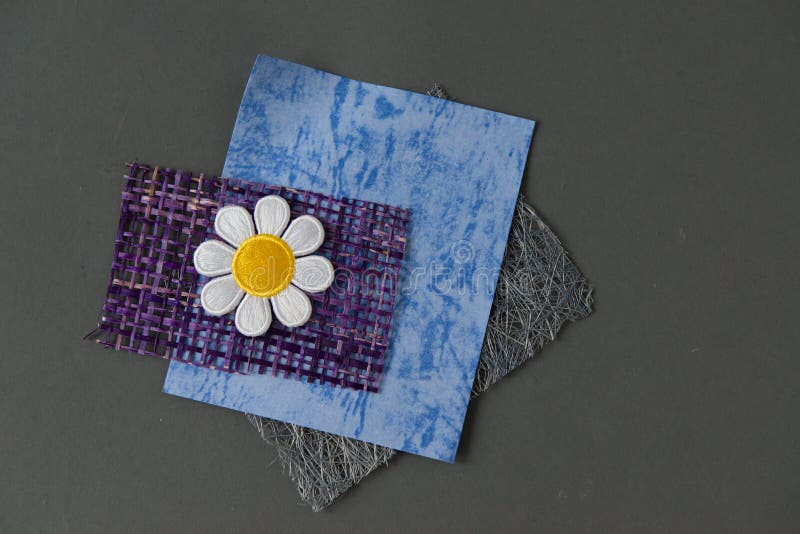 Grey Blue Purple Daisy Flower Scrapbook Supplies