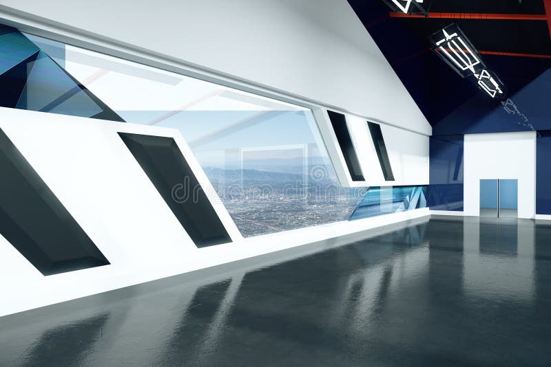 Grey and blue walls stock illustration. Illustration of decoration