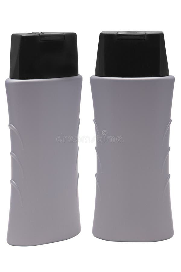 Grey Bottle with Blue Cap Shampoo Gel Isolated Stock Photo Image of