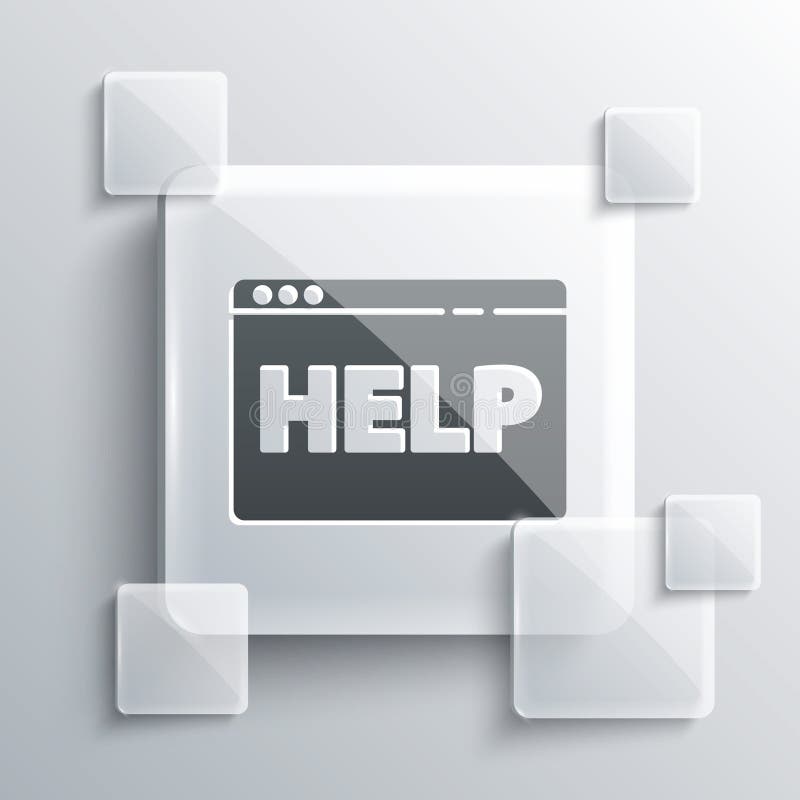 Download Grey Browser Help Icon Isolated On White Background ...