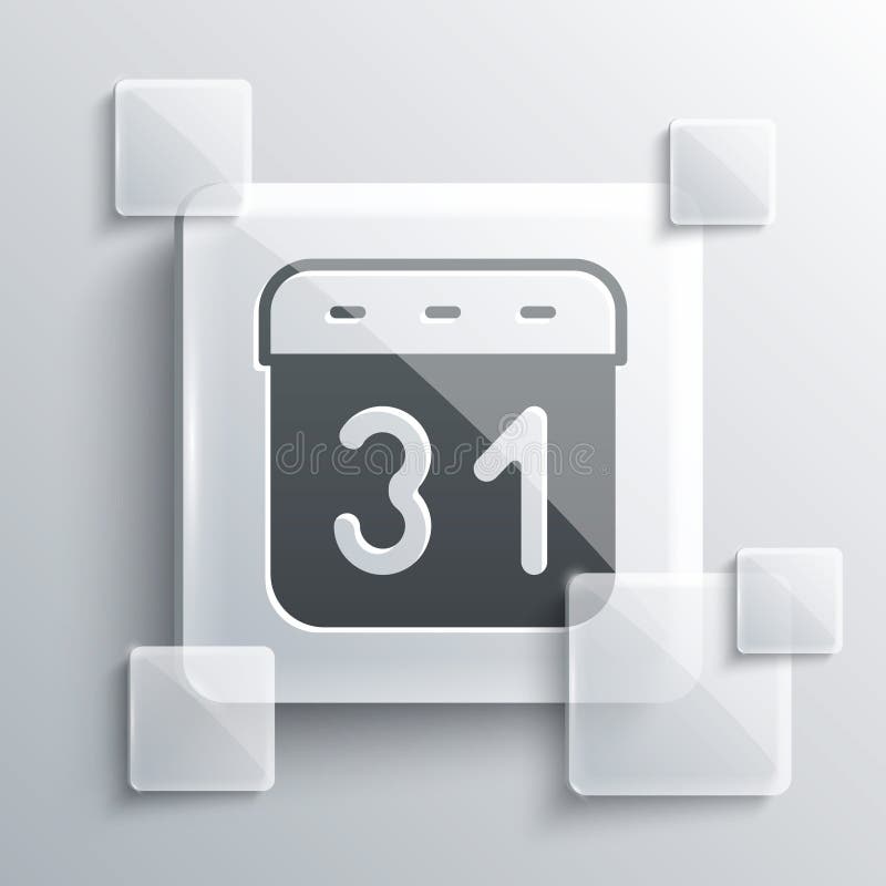 Grey Calendar Icon Isolated on Grey Background. Event Reminder Symbol