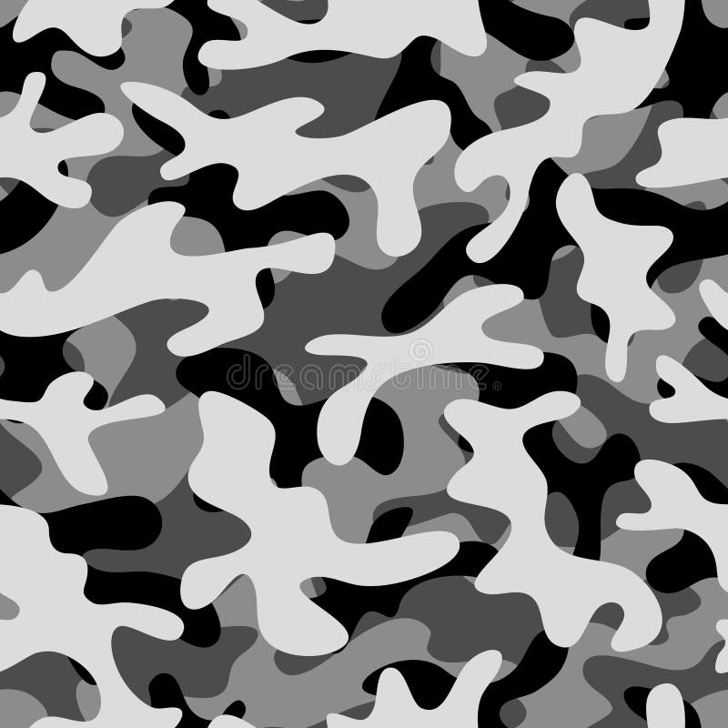 Grey Camouflage Seamless Pattern Stock Vector - Illustration of ...