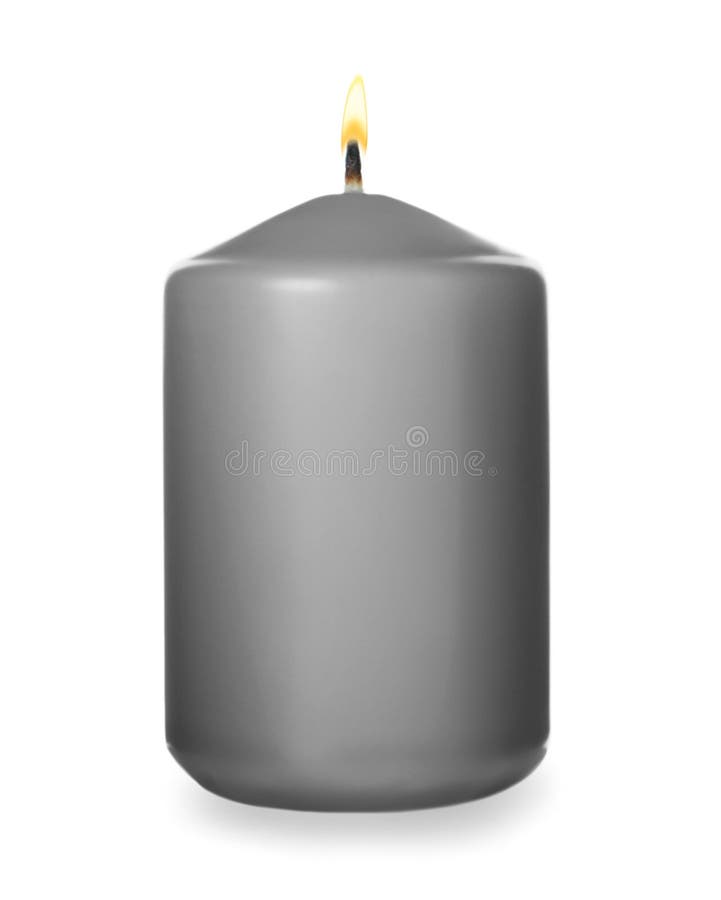 Grey Candle with Wick Isolated on White Stock Photo Image of idea