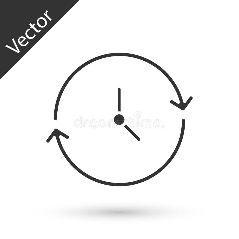 Grey Clock Icon Isolated on White Background. Time Symbol Stock Vector