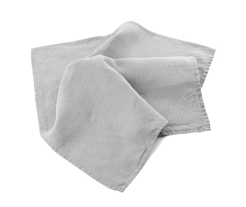 Grey Cloth Kitchen Napkin Isolated on White Stock Image Image of