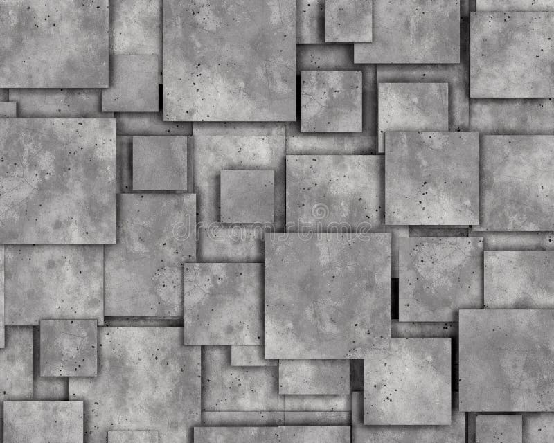 Grey Concrete Wall As Background or Wallpaper. 3d Rendering Stock