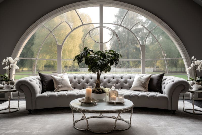 Curved tufted sofa deals