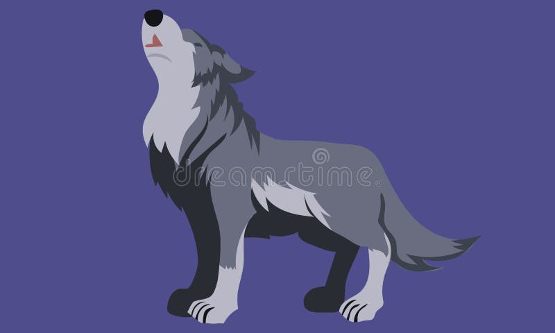 Cute Dog Howling to Moon stock vector. Illustration of serene - 66042037