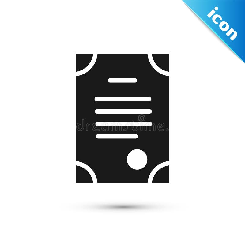 Grey Death certificate icon isolated on white background. Vector. royalty free illustration