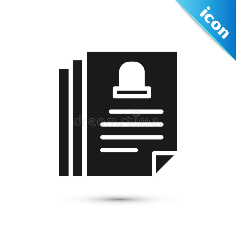 Grey Death certificate icon isolated on white background. Vector vector illustration