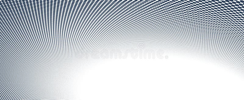 Grey dots in 3D perspective vector abstract background, dotted pattern cool design, wave stream of science technology or business stock illustration