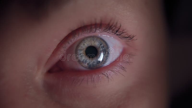 A Woman S Grey Eye Slowly Opening Stock Video - Video of iris, macro ...