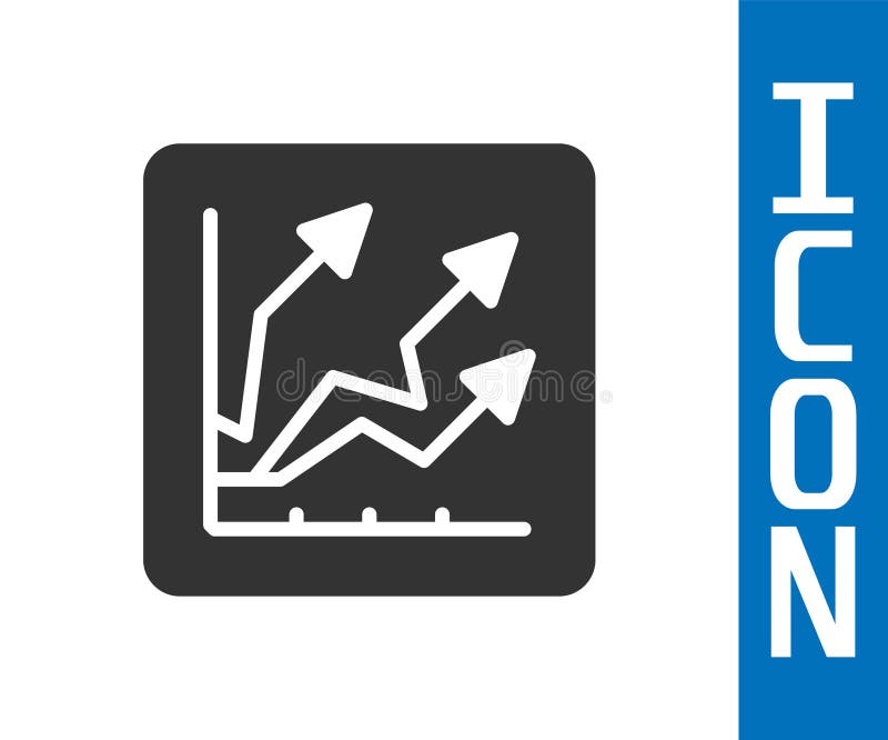 Grey Financial Growth Increase Icon Isolated on White Background ...