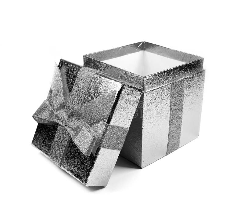 Grey gift box stock photo. Image of holiday, grey, package 3508322