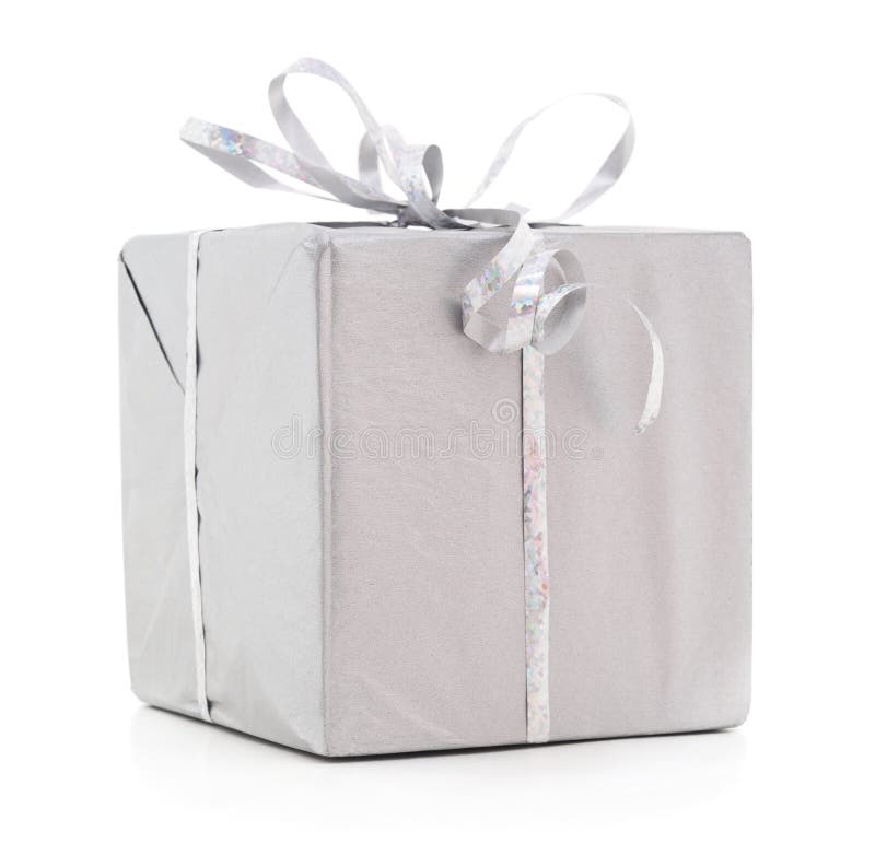 Grey gift box stock photo. Image of holiday, grey, package 3508322