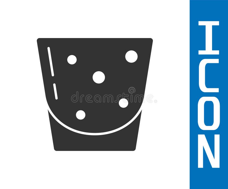 Grey Glass of Rum Icon Isolated on White Background. Vector Stock