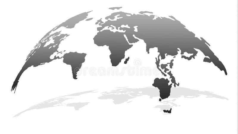 Grey Globe Map Isolated On White Background Neutrality Concept Stock