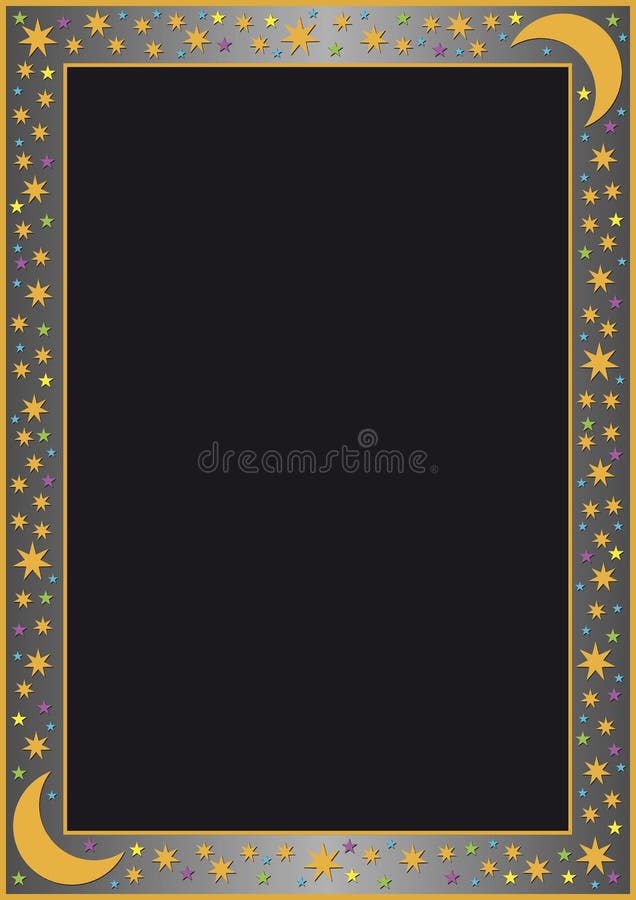 Grey gradient border with many stars royalty free illustration