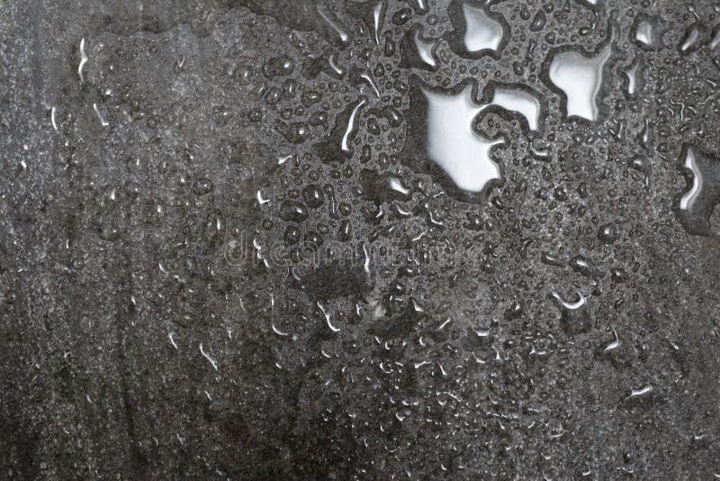 Grey Granite in Raindrops, Granite Texture with Water Drops.background