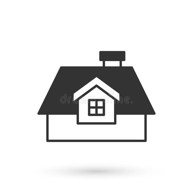 Grey House Icon Isolated on White Background. Home Symbol Stock Vector