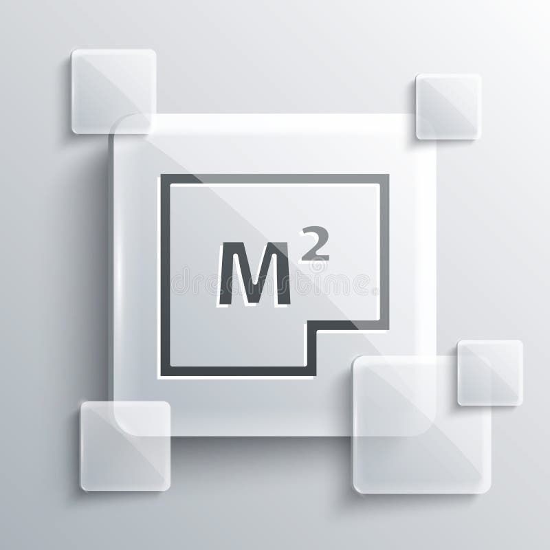 Grey House Plan Icon Isolated on Grey Background. Square Glass Panels