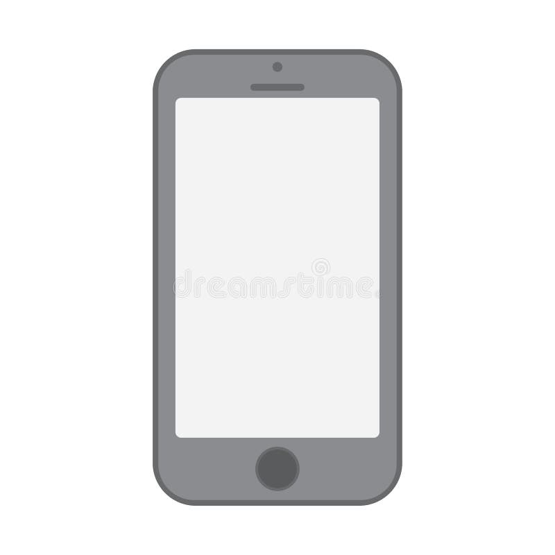 Grey Mobile Phone Front View Sign Vector Eps10. Grey Smartphone Icon on