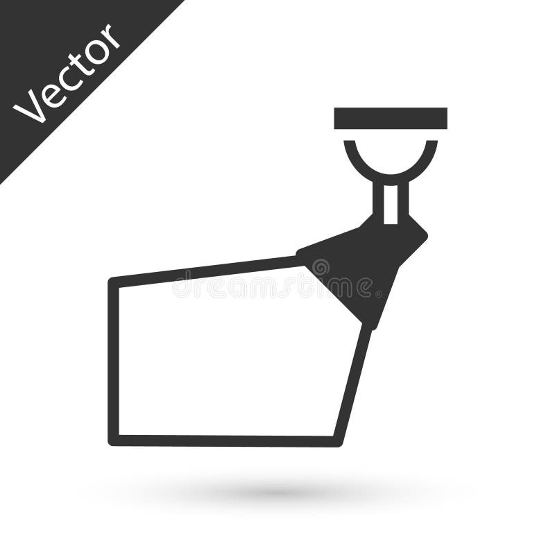 Grey Movie Spotlight Icon Isolated on White Background. Light Effect